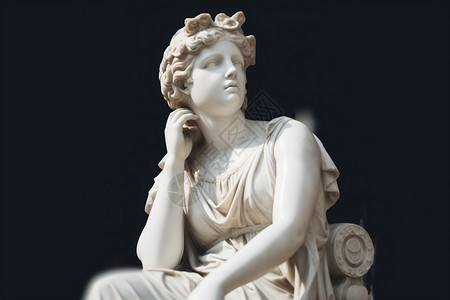 黑色背景上的女性雕塑背景图片