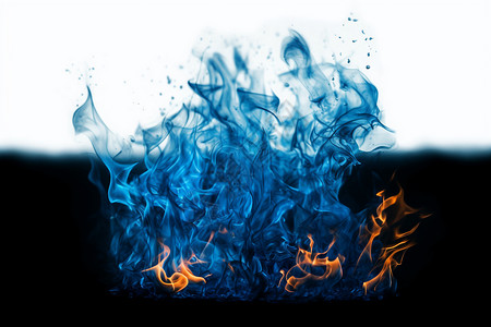 蓝色火焰的细节背景图片