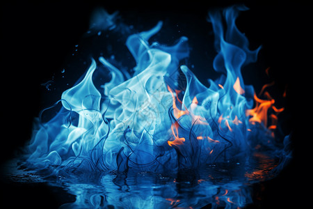 蓝色燃烧火焰创意蓝色火焰设计图片