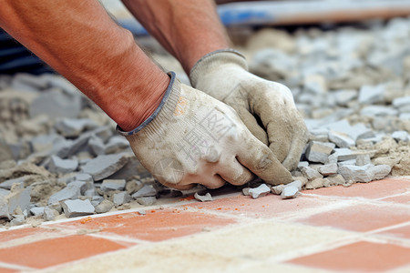 建筑工地的砂石背景图片