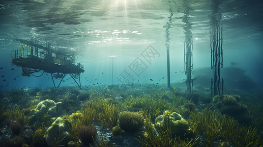 工业海底的潮汐能站图片