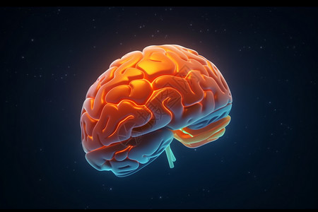 人体人脑3D概念图背景图片