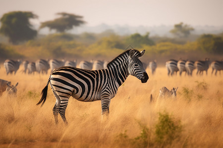 非洲大草原上的斑马图片