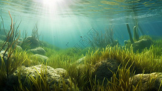 可持续生活海洋生态系统概念图背景