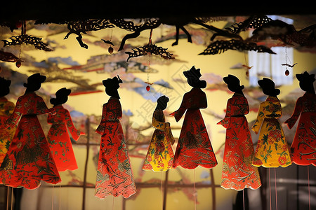 木偶戏中国传统手工艺品背景