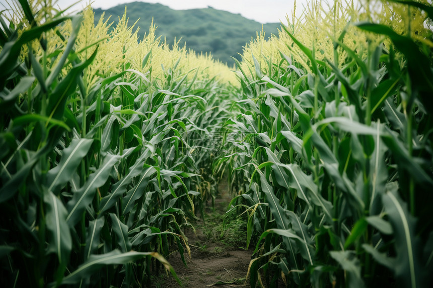 农村田地里的玉米图片