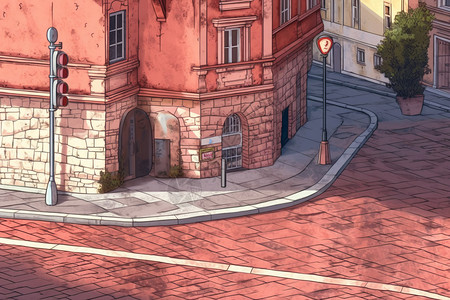 建筑小巷的街道背景图片