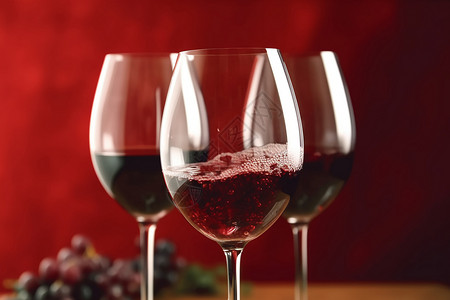 玻璃器皿盛红酒图片