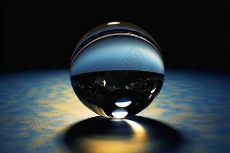 秋银透亮的水晶球设计图片