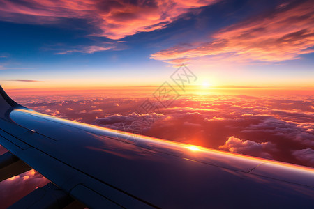 天空上的飞机天空上的美丽风景背景