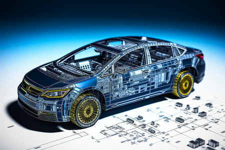 汽车模型示意图背景图片