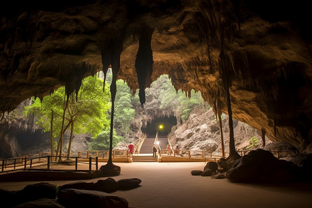 山中洞穴神社背景图片