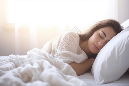 幸福入睡的女人图片