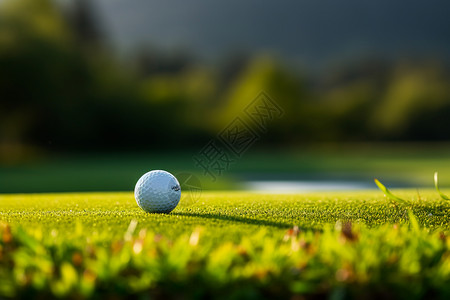 草地上的高尔夫球高清图片