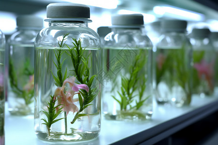 无菌培养瓶中的兰花背景图片