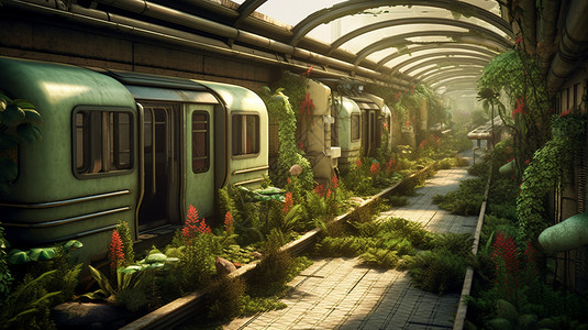 地铁花园城市背景图片