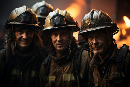 消防员之间的团队合作背景图片