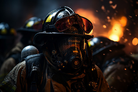 正在救火的消防员辛苦的消防员背景