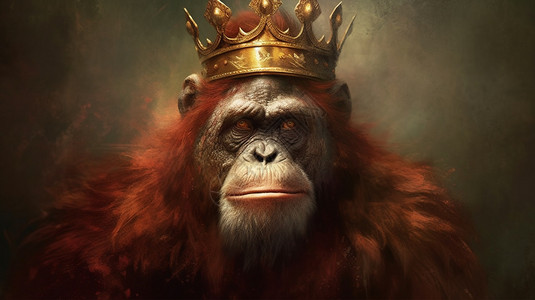 加冕猩猩的艺术插图图片