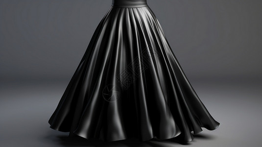 女性晚礼服黑色皮制裙子设计图片