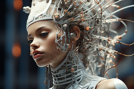 3D女性角色机器人图片