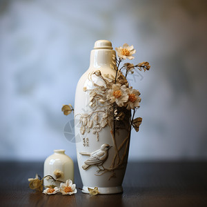 白色的古董花瓶图片