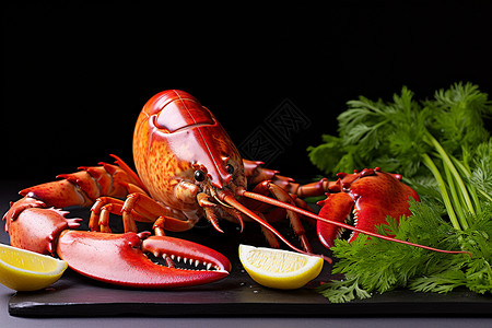 新鲜的龙虾红色外壳插入高清图片