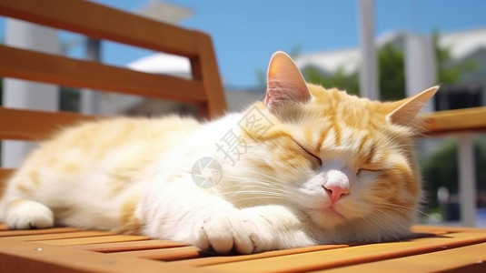 公园中睡觉的橘猫图片