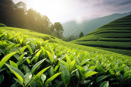 种植绿茶新鲜绿茶背景