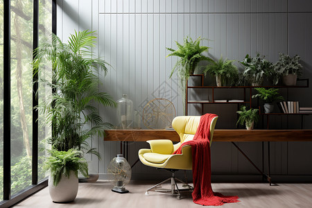 绿植与室内设计背景图片
