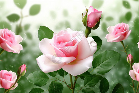 美丽粉色玫瑰美丽的粉色玫瑰花设计图片