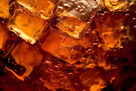 碳酸化的洋酒中的冰块设计图片