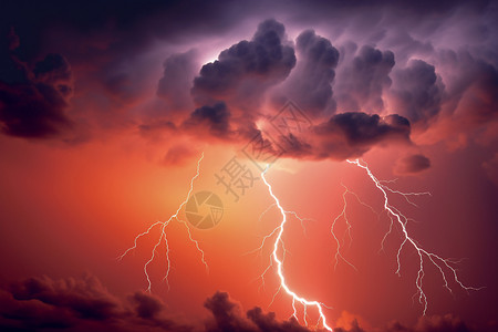 暴雨雷电的气候背景图片