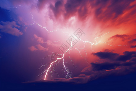 雷电交加的天气背景图片