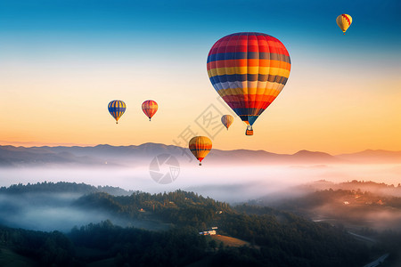 空中的热气球背景图片