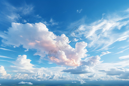 美丽的白云蓝天背景图片