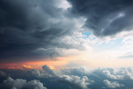日出时的蓝天白云背景图片