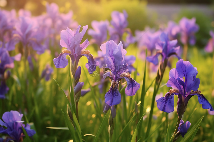 户外的紫色野花图片