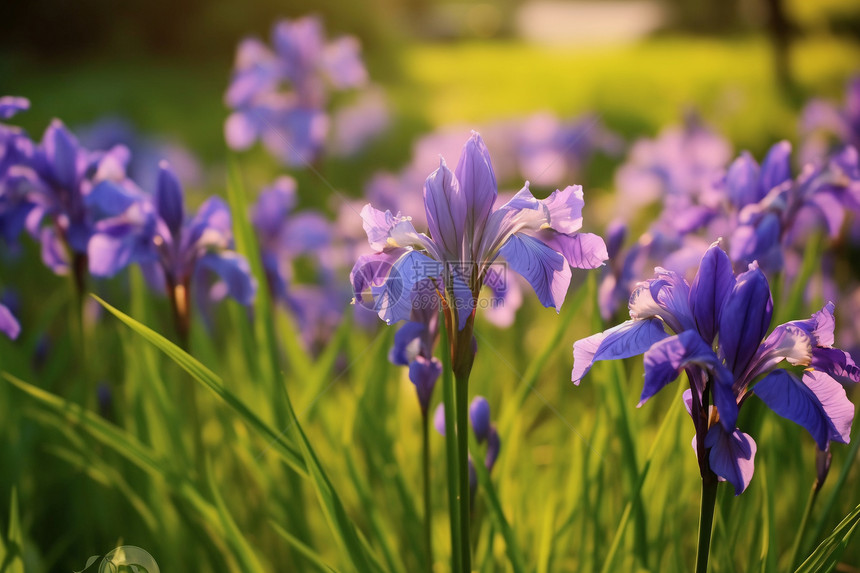 户外紫色的鲜花图片