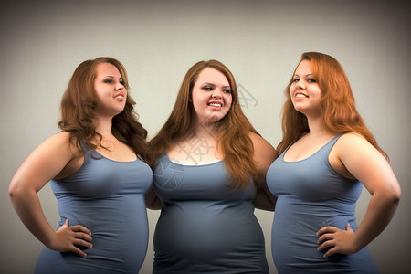 胖女人量体重自信的女士背景