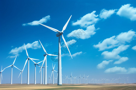 太空气云多彩草地上的风力发电机背景
