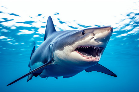 热带动物白色恐怖的大白鲨背景