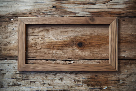 木质墙壁上的粗糙相框图片