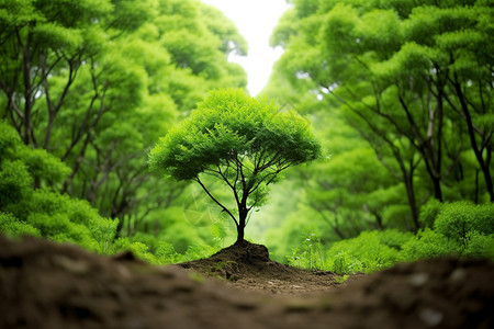 祭田日夏季的树林设计图片