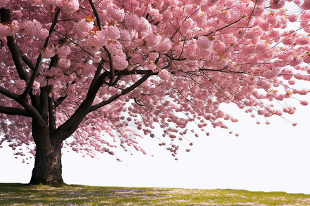 一棵大樱花树高清图片