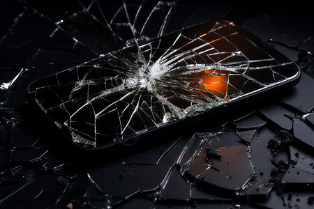 破碎的手机损坏的手机屏幕背景