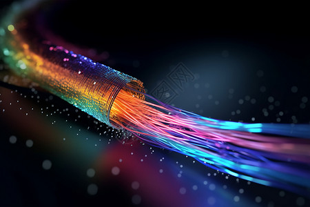 创新技术的光纤技术背景图片