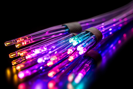 发光的光纤电缆背景图片