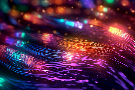 数据传输的光纤电缆网络背景图片