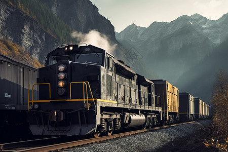 蒸汽式运煤列车高清图片